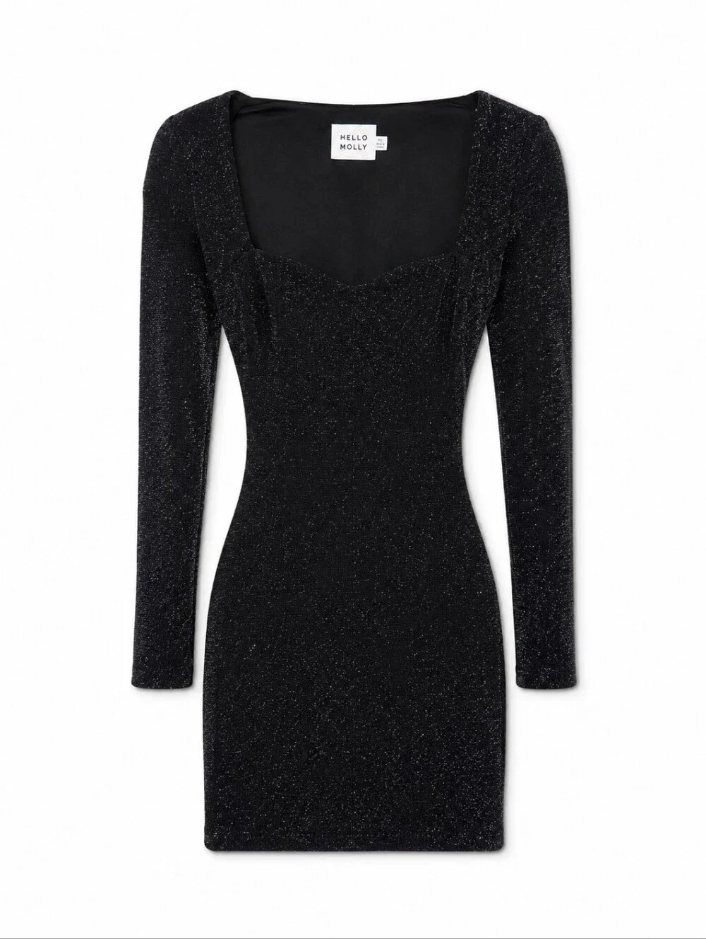 Hello Molly Bring Me To The Sky Metallic Black Shimmer Mini Dress Size S